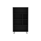 Black Wood Six Tier Bookcase - 41-inch