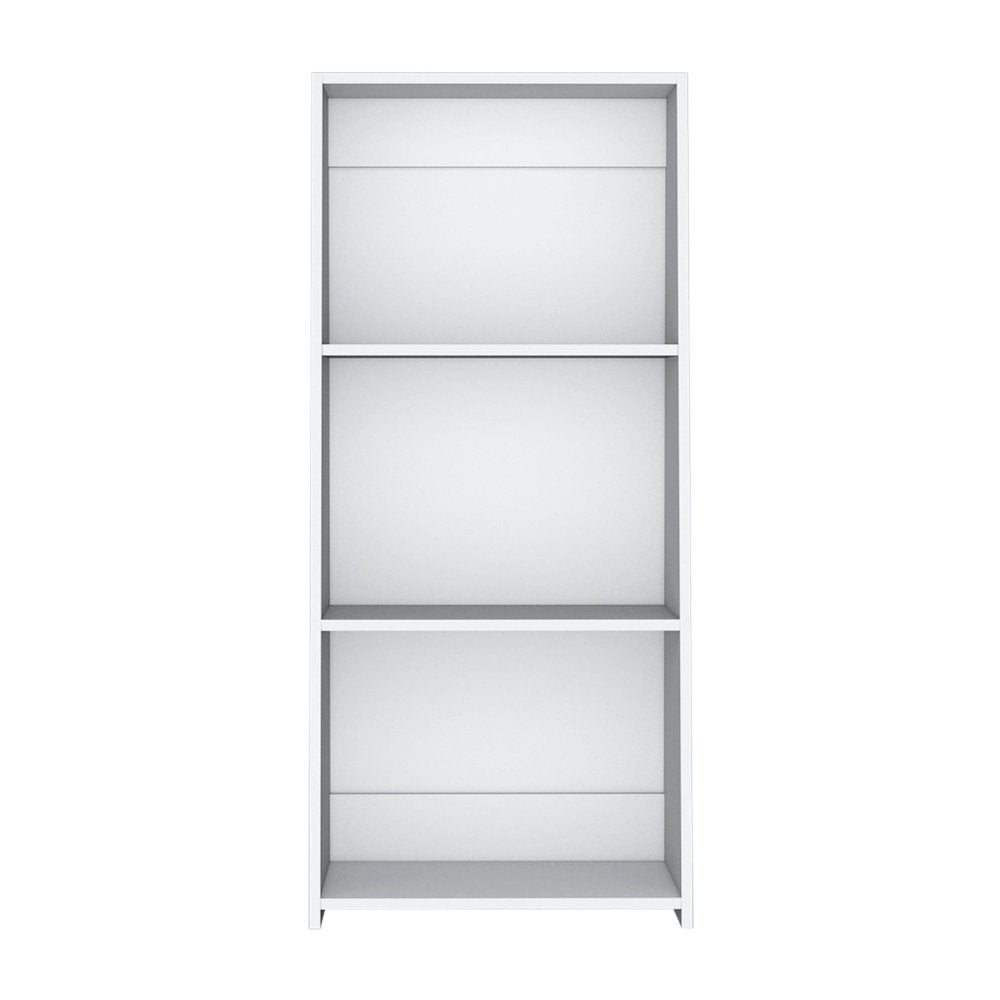 White Wood Three Tier Bookcase - 47-inch