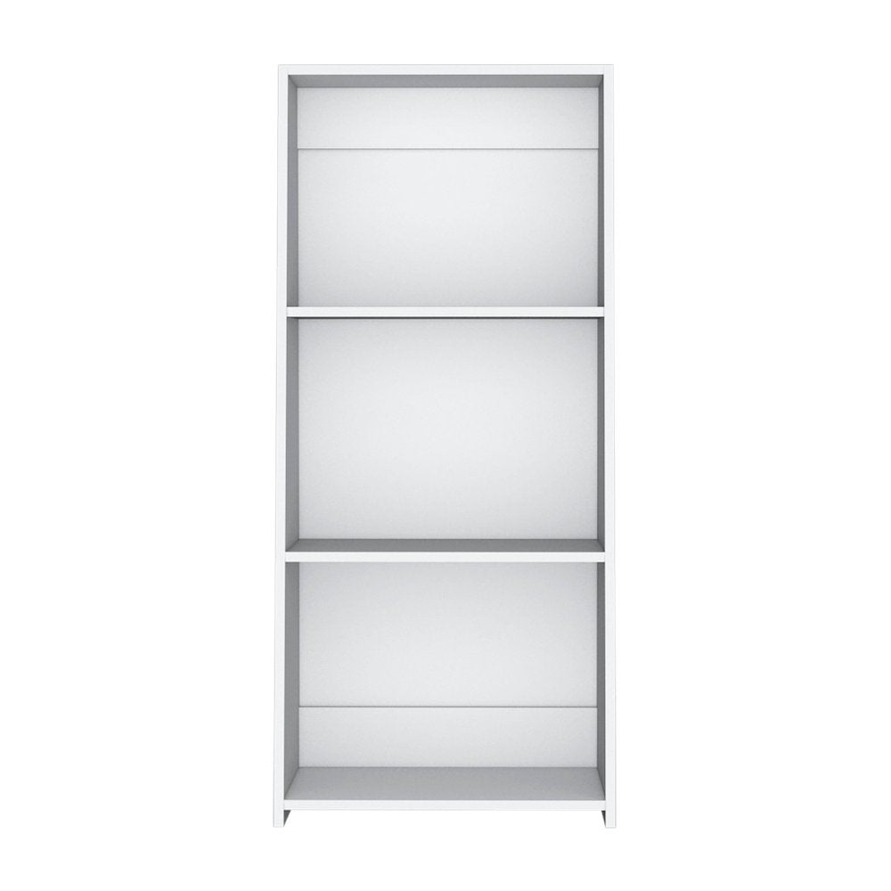 White Wood Three Tier Bookcase - 47-inch