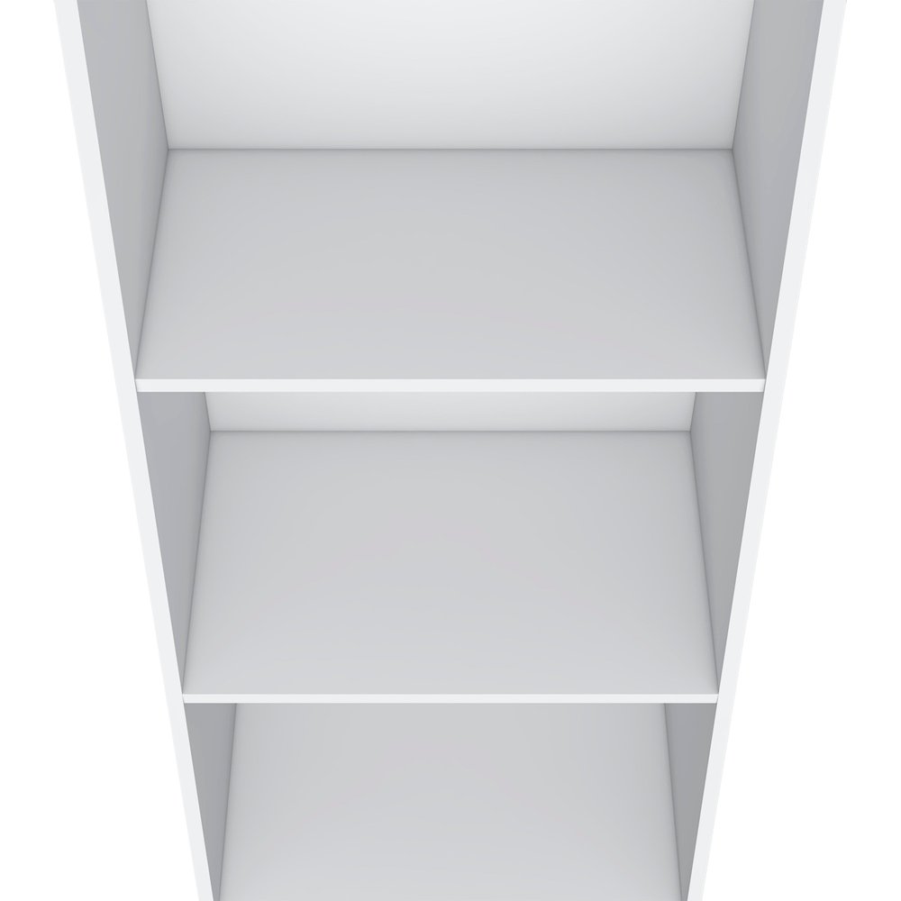 White Wood Three Tier Bookcase - 47-inch