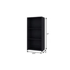 Black Wood Three Tier Bookcase - 47-inch