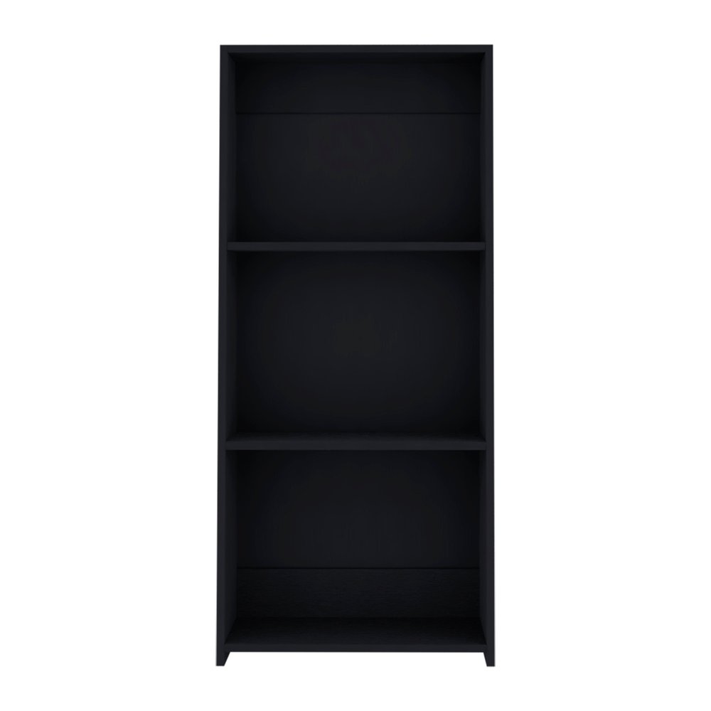 Black Wood Three Tier Bookcase - 47-inch
