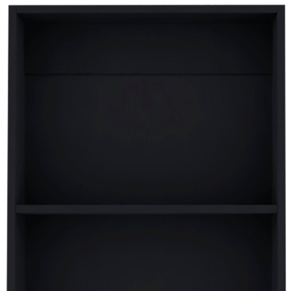 Black Wood Three Tier Bookcase - 47-inch