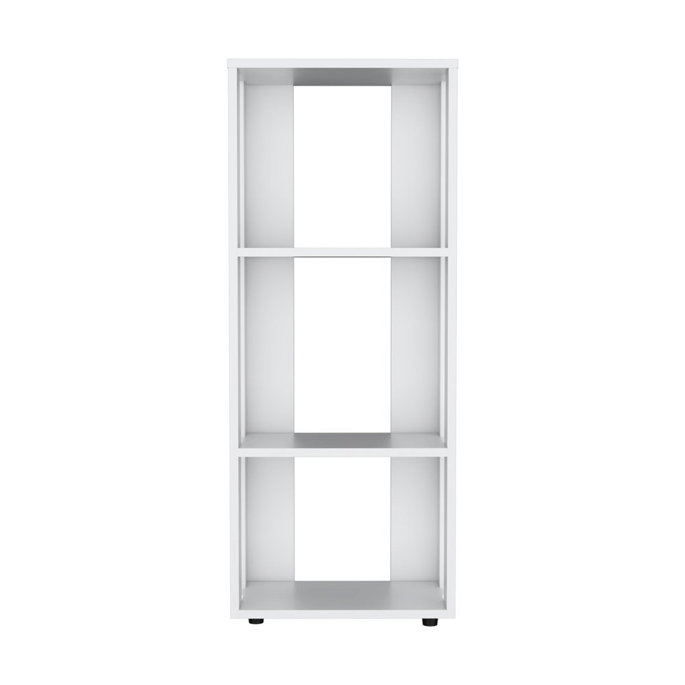 White Wood Three Tier Bookcase - 39-inch