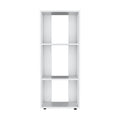 White Wood Three Tier Bookcase - 39-inch