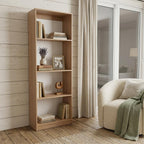 Natural Wood Four Tier Bookcase - 71-inch