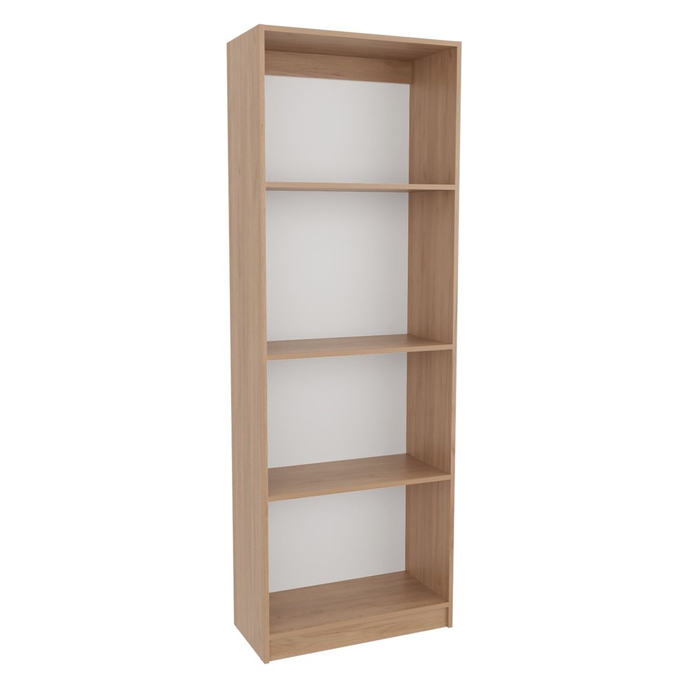 Natural Wood Four Tier Bookcase - 71-inch
