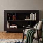 Black Wood Five Tier Bookcase - 25-inch