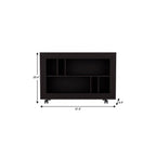 Black Wood Five Tier Bookcase - 25-inch