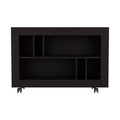 Black Wood Five Tier Bookcase - 25-inch