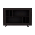 Black Wood Five Tier Bookcase - 25-inch
