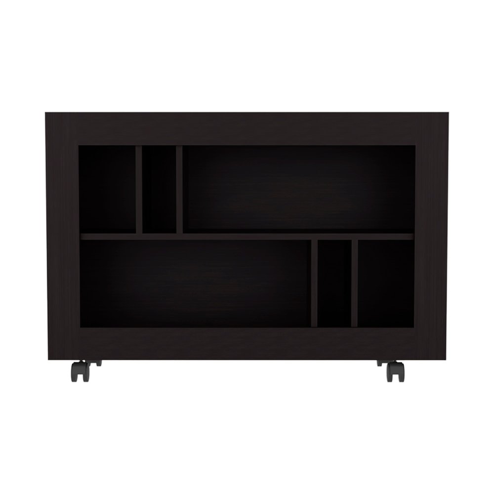Black Wood Five Tier Bookcase - 25-inch