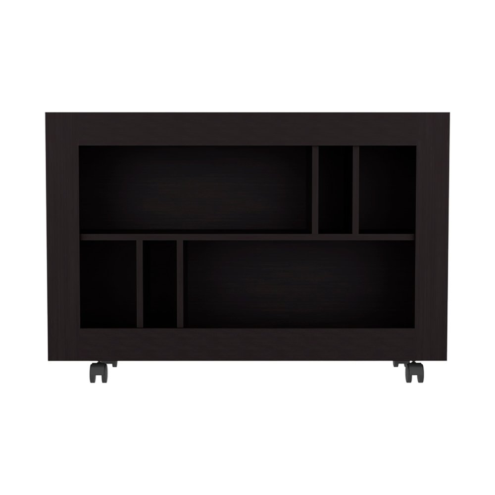 Black Wood Five Tier Bookcase - 25-inch