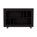 Black Wood Five Tier Bookcase - 25-inch