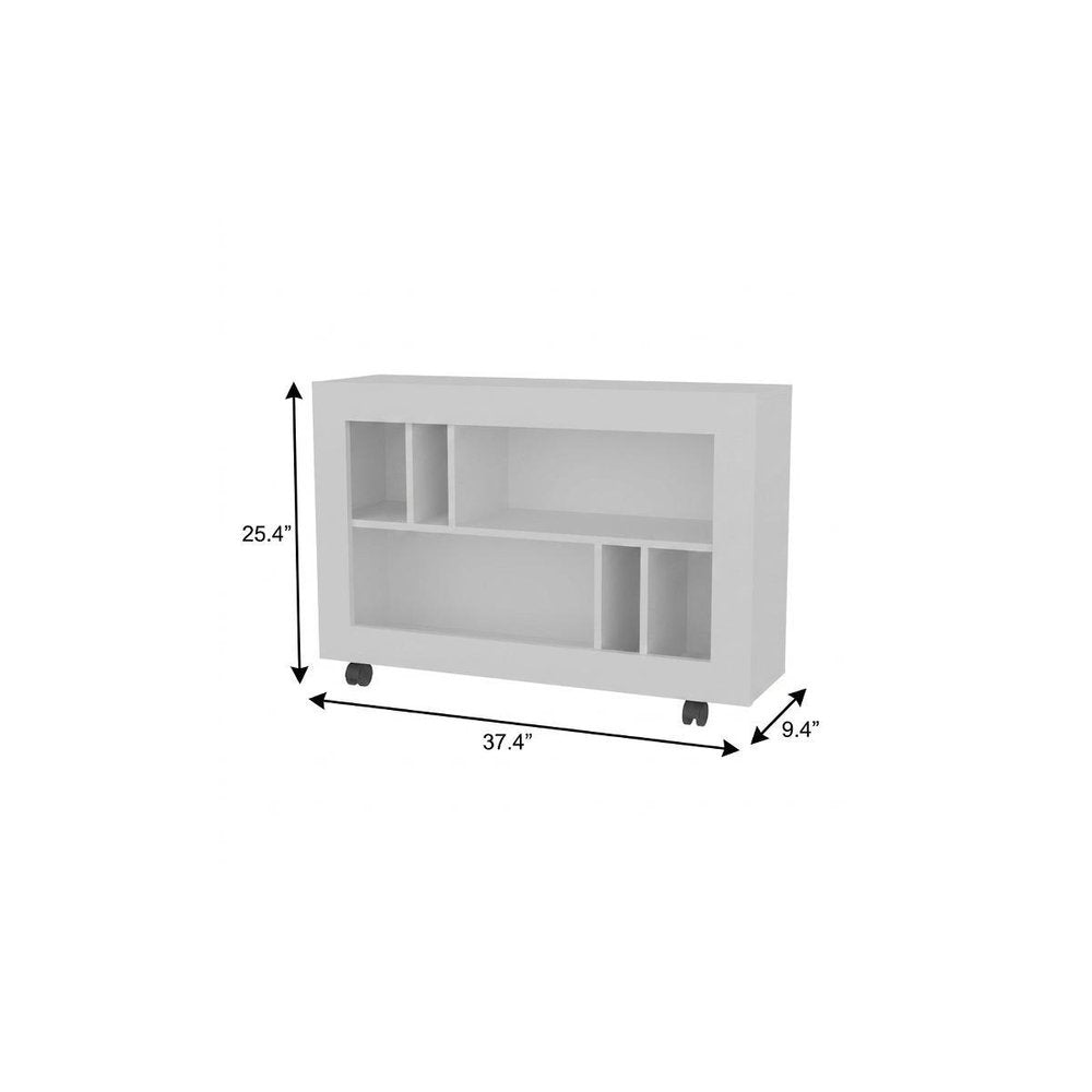 White Wood Five Tier Bookcase - 25-inch