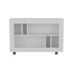 White Wood Five Tier Bookcase - 25-inch
