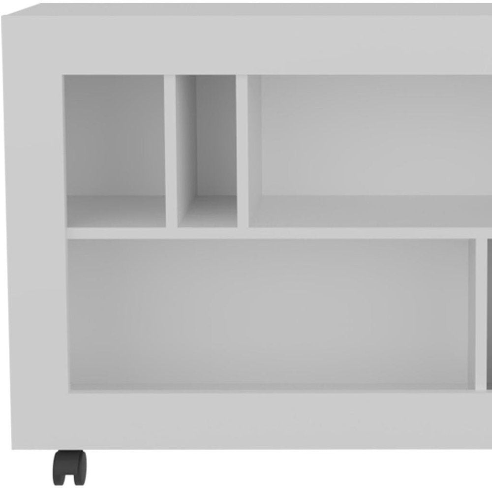 White Wood Five Tier Bookcase - 25-inch