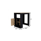 Black Wood Kitchen Island - 23-inch