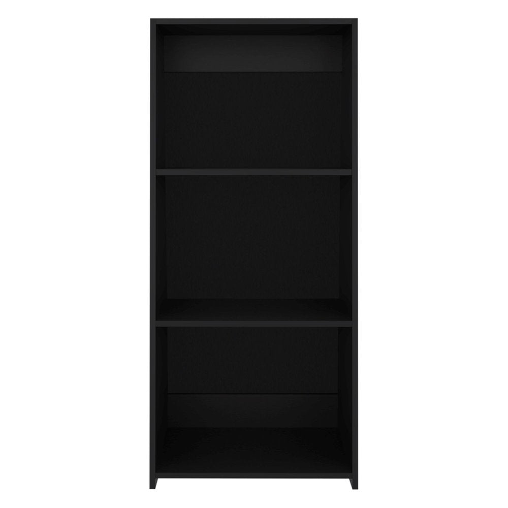 Black Wood Three Tier Bookcase - 47-inch