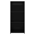 Black Wood Three Tier Bookcase - 47-inch