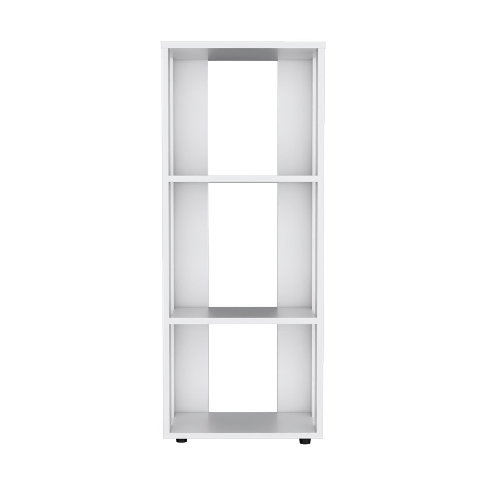White Wood Three Tier Bookcase - 39-inch