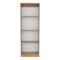 Beige Wood Five Tier Bookcase - 71-inch