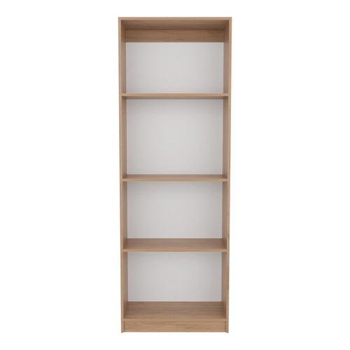 Beige Wood Five Tier Bookcase - 71-inch