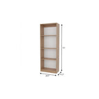 Beige Wood Five Tier Bookcase - 71-inch