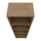 Beige Wood Five Tier Bookcase - 71-inch