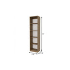 Beige Wood Five Tier Bookcase - 71-inch