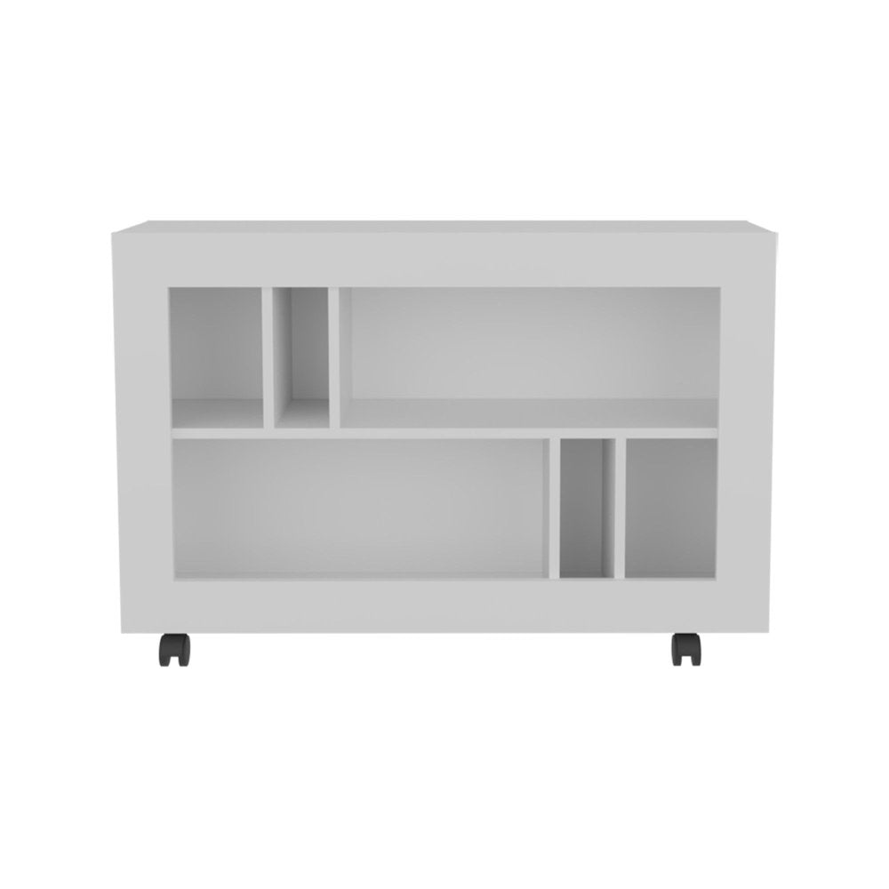 White Wood Two Tier Bookcase - 25-inch