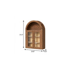 Brown Wood Wall Mounted Glass Panel Inlay Four Door Bathroom Cabinet - 32-inch