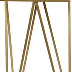Set of Two Silver and Gold Mirrored Glass and Steel Square Frame Nested Tables
