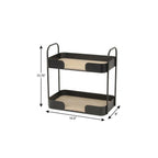 Brown Distressed Metal and Wood Two Tier Etagere Bookcase - 14-inch