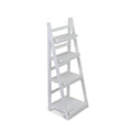 White Distressed Wood Four Tier Step Bookcase - 44-inch