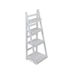 White Distressed Wood Four Tier Step Bookcase - 44-inch