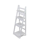 White Distressed Wood Four Tier Step Bookcase - 44-inch