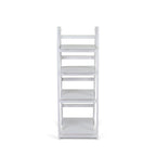 White Distressed Wood Four Tier Step Bookcase - 44-inch