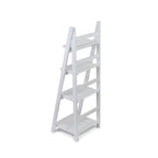 White Distressed Wood Four Tier Step Bookcase - 44-inch