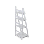 White Distressed Wood Four Tier Step Bookcase - 44-inch
