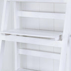 White Distressed Wood Four Tier Step Bookcase - 44-inch