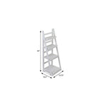 White Distressed Wood Four Tier Step Bookcase - 44-inch