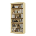 Yellow Solid Wood Adjustable Six Tier Library Bookcase - 72-inch