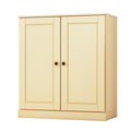 Yellow Solid Wood Accent Cabinet with Two Doors - 32-inch