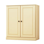 Yellow Solid Wood Accent Cabinet with Two Doors - 32-inch