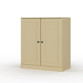 Yellow Solid Wood Free Standing Double Door Linen Cabinet - 32-inch