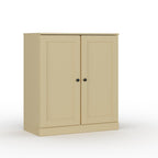 Yellow Solid Wood Free Standing Double Door Linen Cabinet - 32-inch