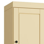 Yellow Solid Wood Free Standing Double Door Linen Cabinet - 17-inch