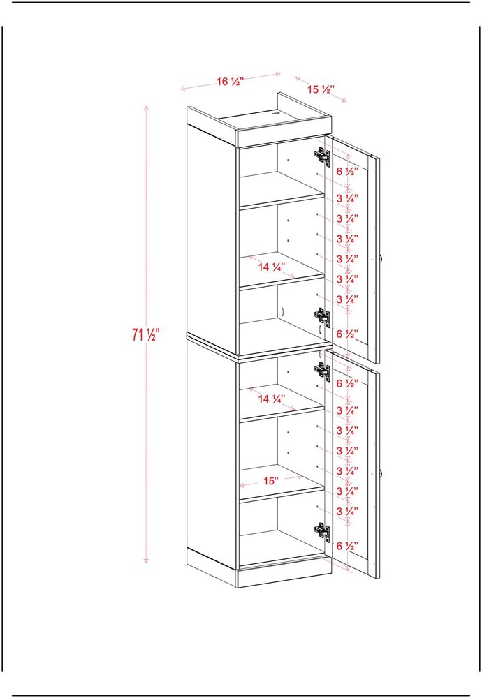Yellow Solid Wood Free Standing Double Door Linen Cabinet - 17-inch