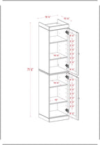 Yellow Solid Wood Free Standing Double Door Linen Cabinet - 17-inch